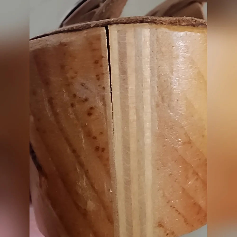 Kimel Sabots Rare Vintage Wooden Sculptural Collectible Platform Heel w/Toe Taps